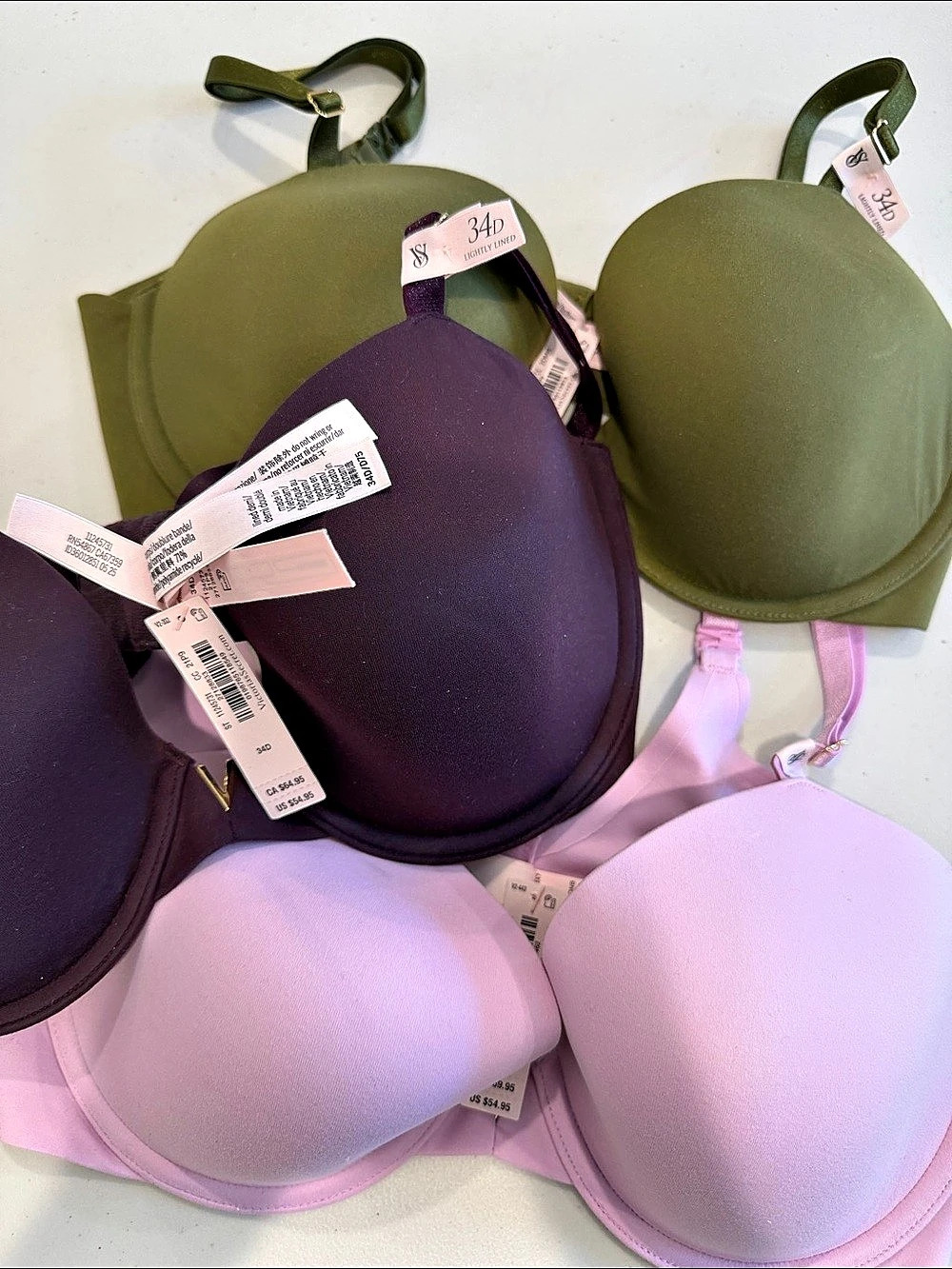 Victoria's Secret Lightly Lined Bras 34D NWT All 3